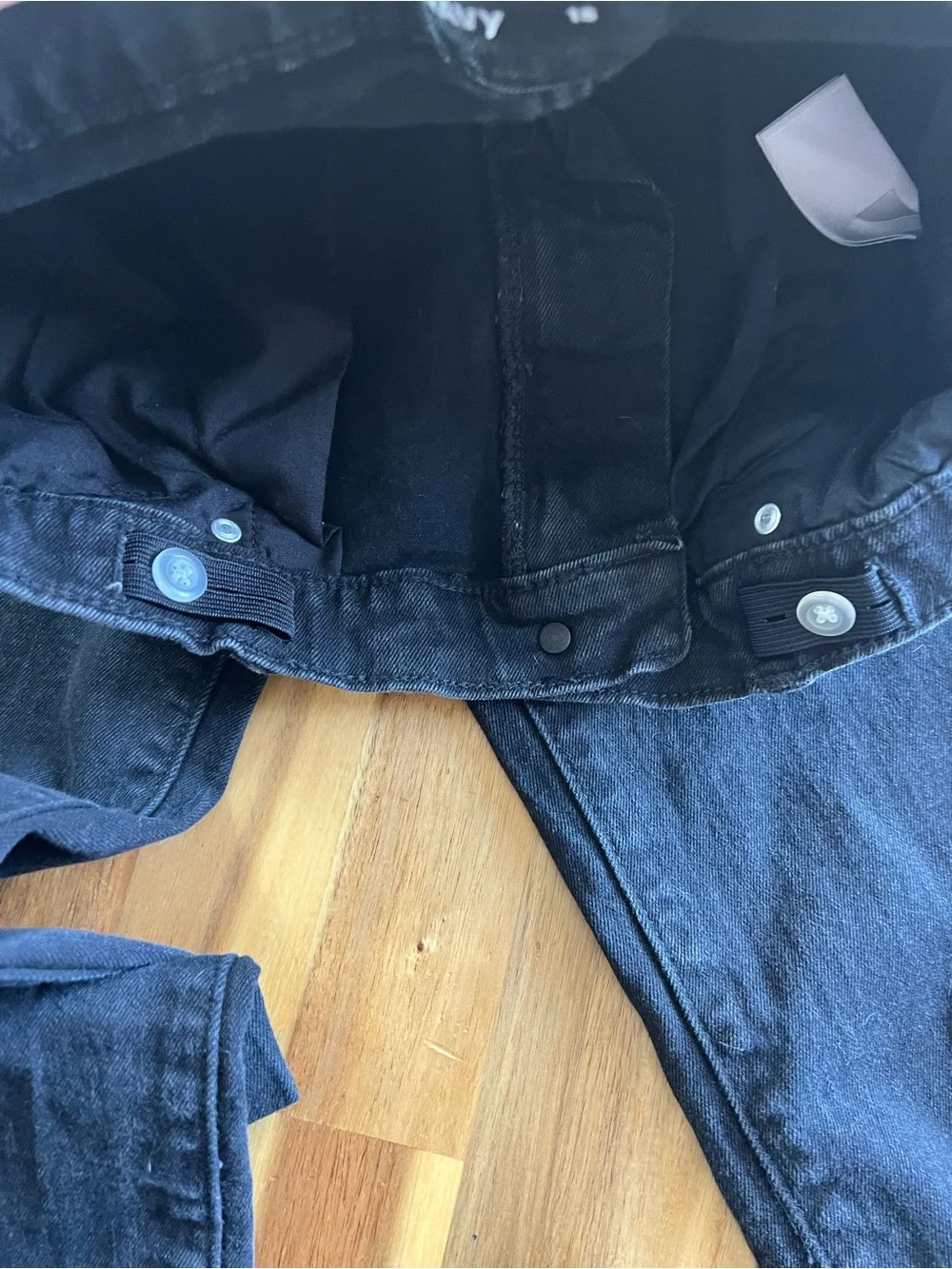 Old Navy Boys 18 Black Straight Built-In Flex Jeans Adjustable Waist